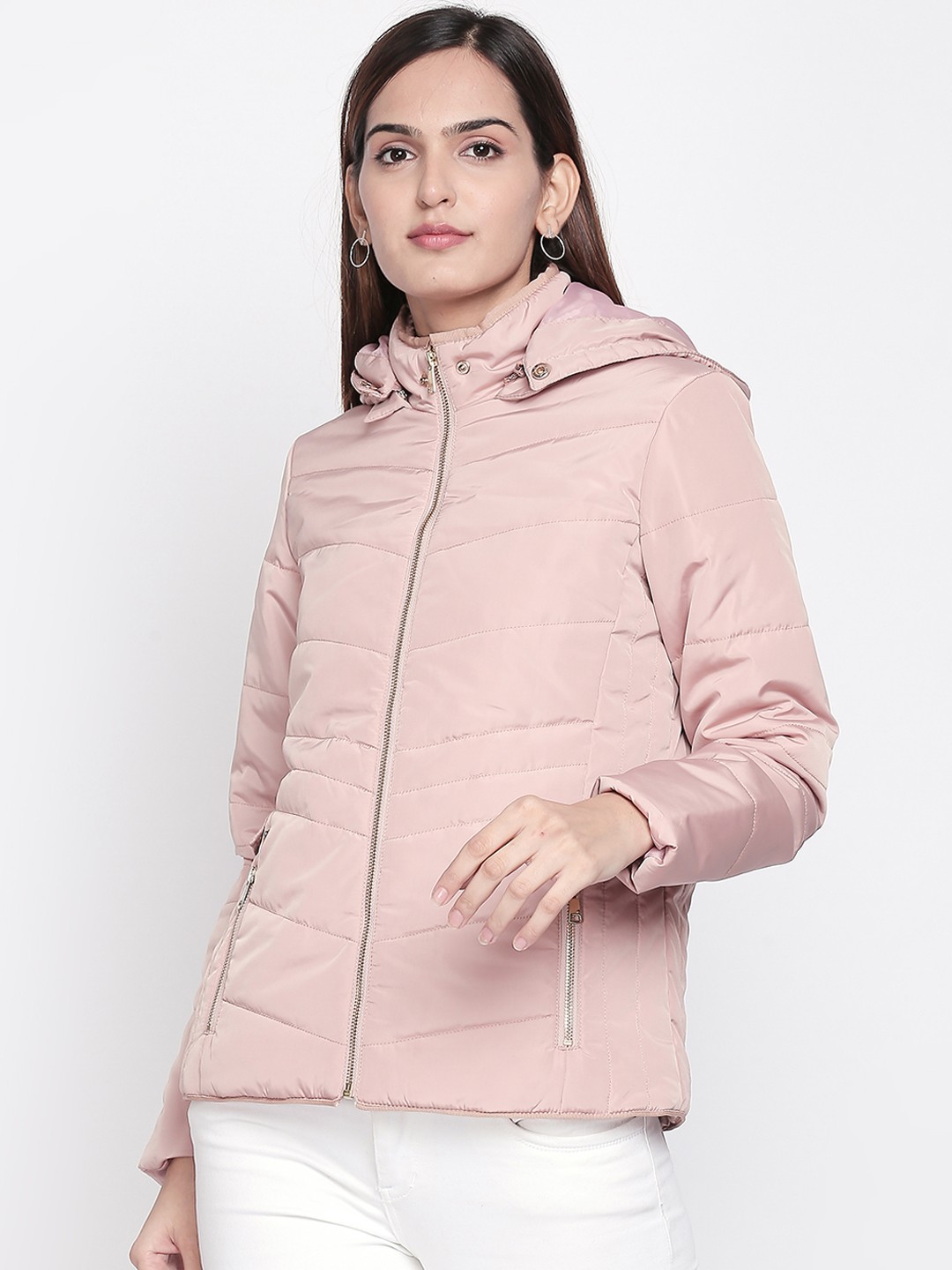 

Honey by Pantaloons Women Pink Solid Puffer Jacket