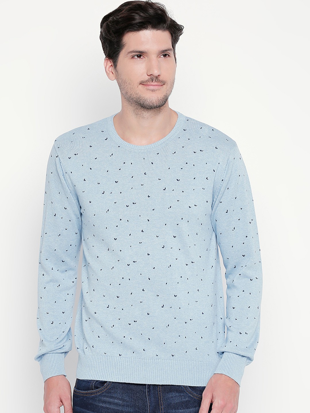 

Urban Ranger by pantaloons Men Blue Printed Sweater