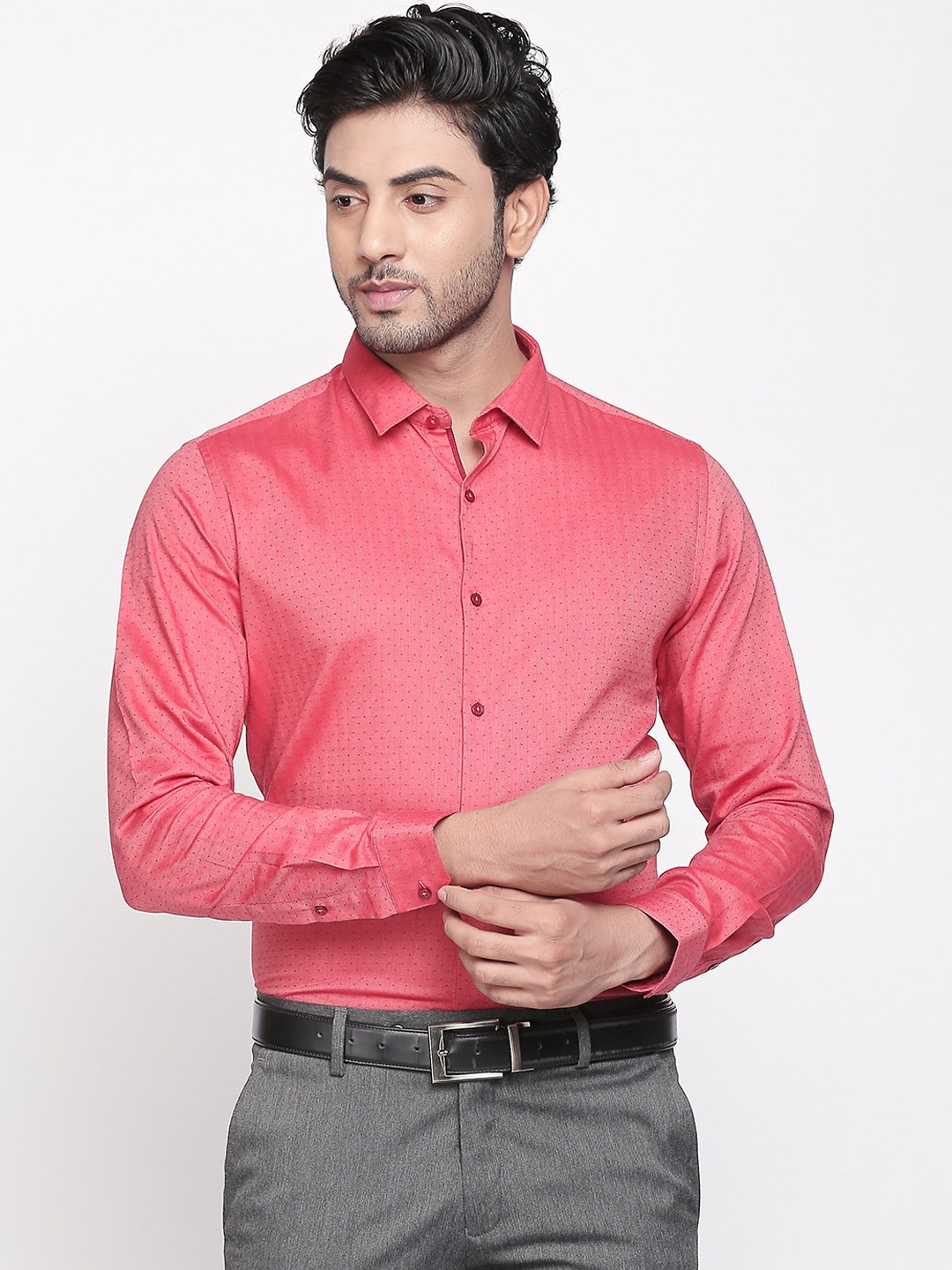 

RICHARD PARKER by Pantaloons Men Coral Slim Fit Printed Shirt