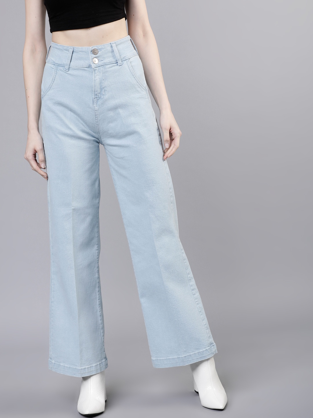 

Tokyo Talkies Women Blue Relaxed Fit Mid-Rise Clean Look Jeans
