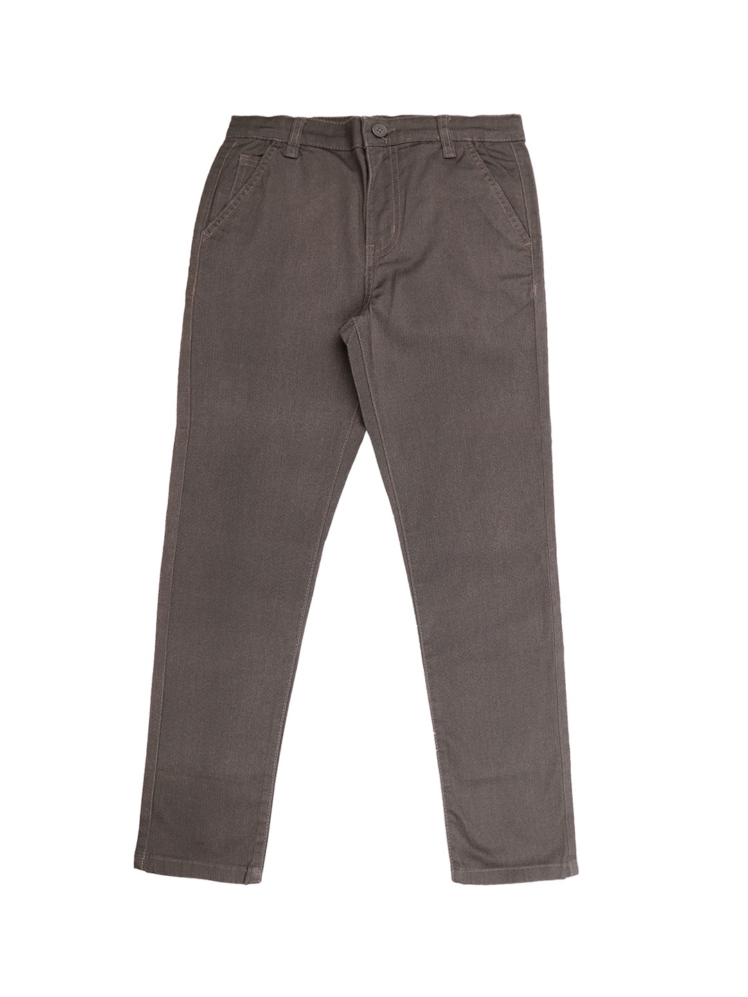 

Pantaloons Junior Boys Taupe Regular Fit Solid Regular Trousers