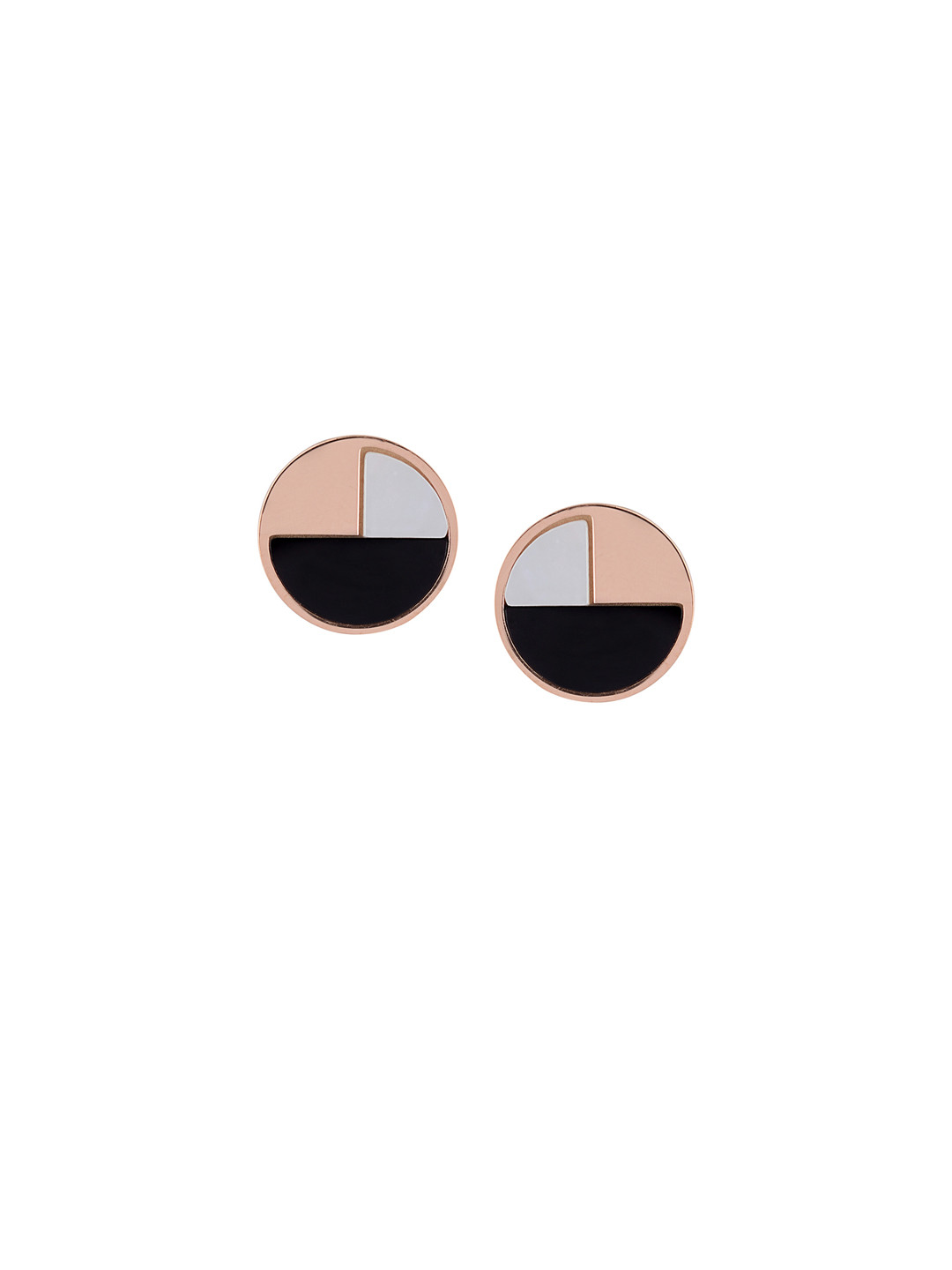 

E2O Rose Gold-Plated Circular Studs