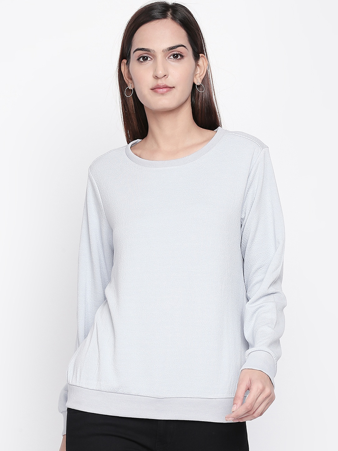 

Honey by Pantaloons Women Grey Solid Sweatshirt