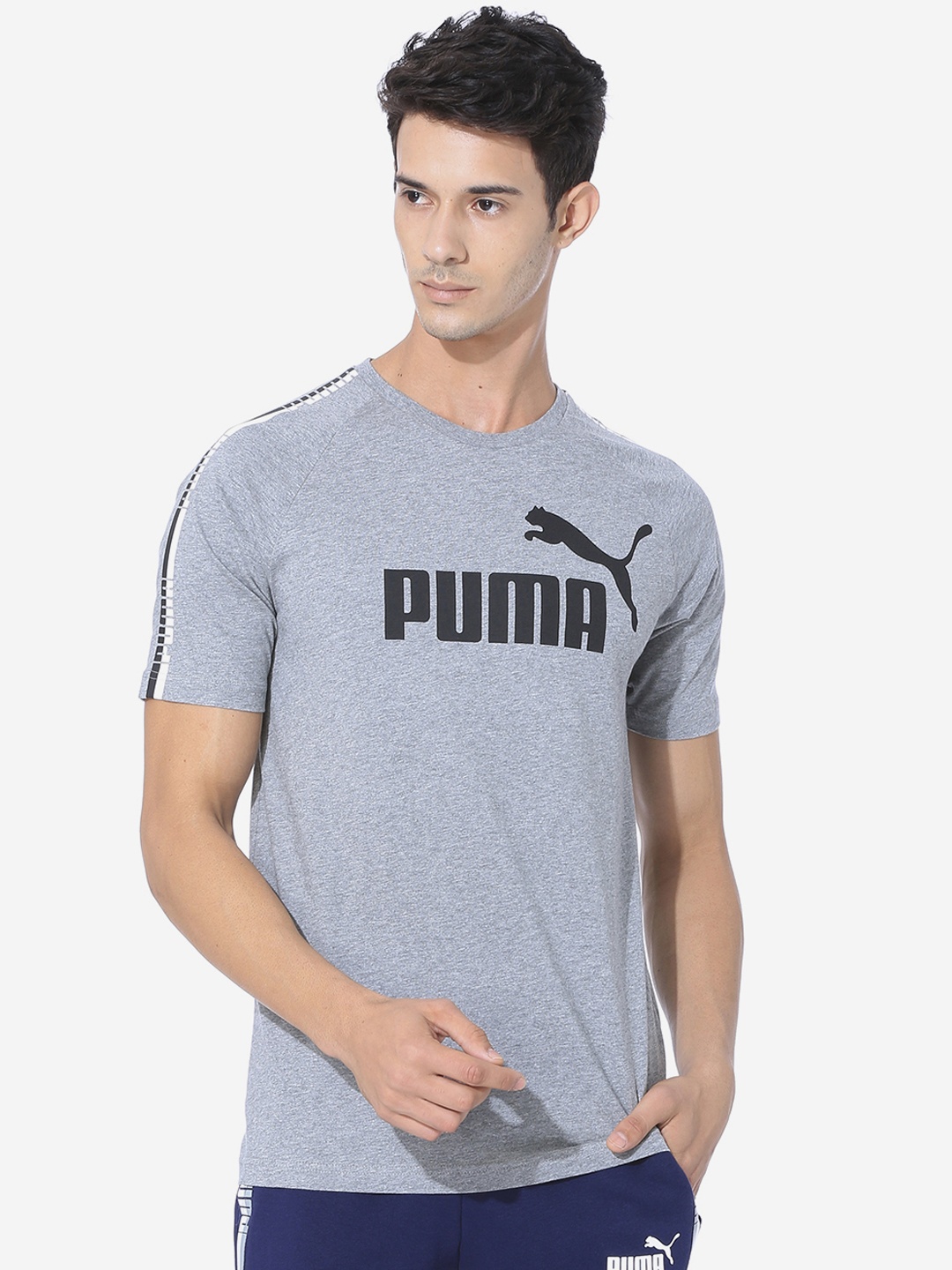 

Puma Men Grey Printed Round Neck T-shirt