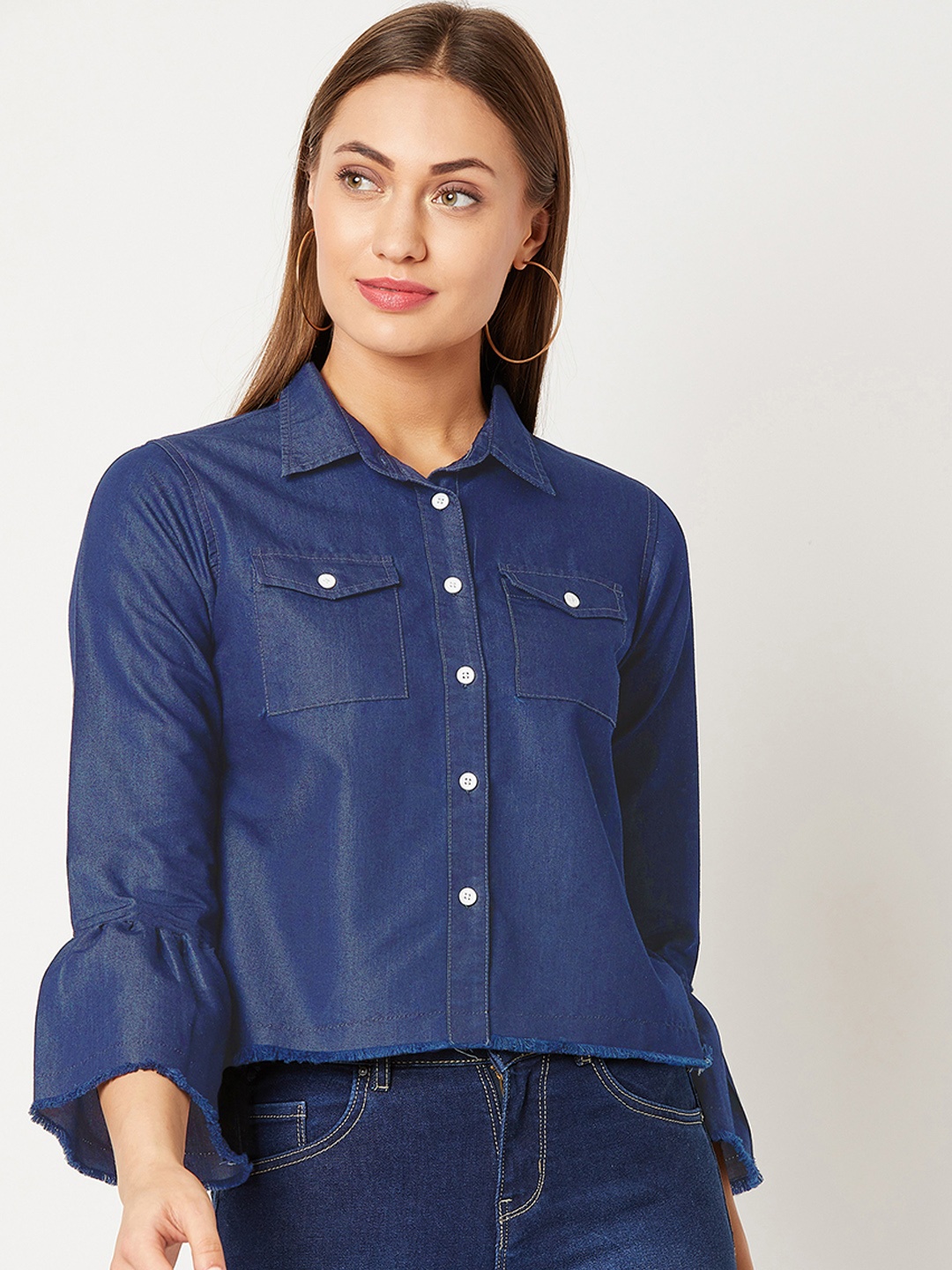 

Miss Chase Women Navy Blue Solid Jacket