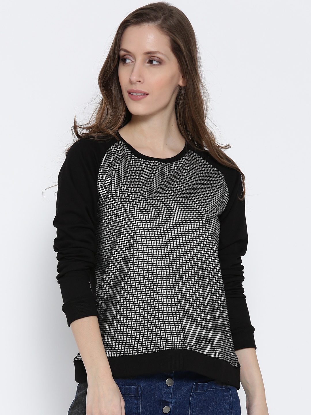 

Sera Women Black Printed Sweatshirt