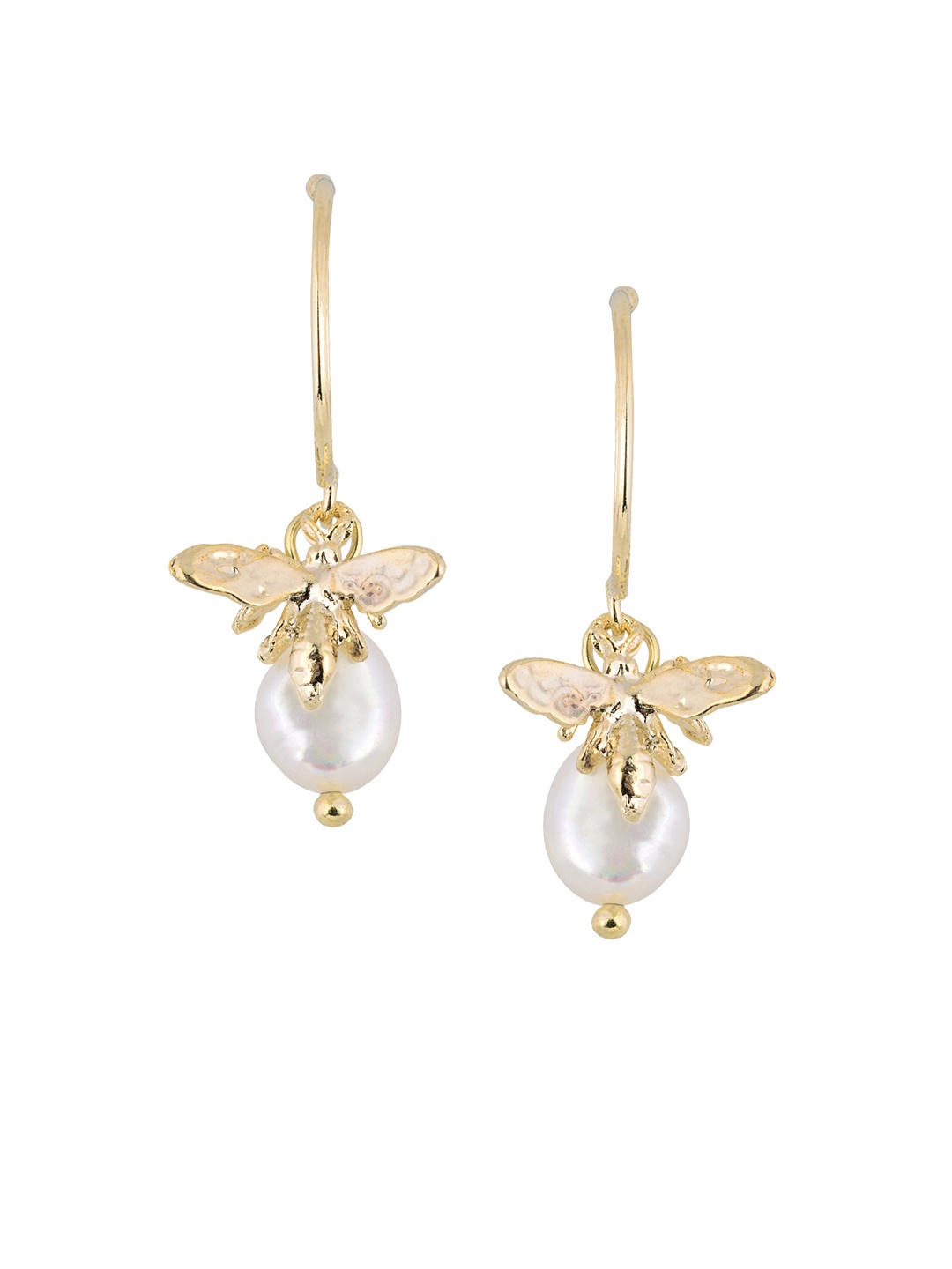 

E2O Gold-Plated & White Spherical Drop Earrings