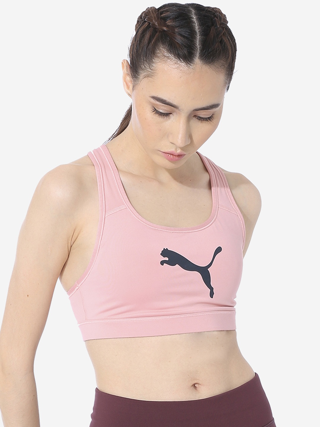 

Puma Pink Solid Non-Wired Non Padded ftblNXT Sports Bra 65615806