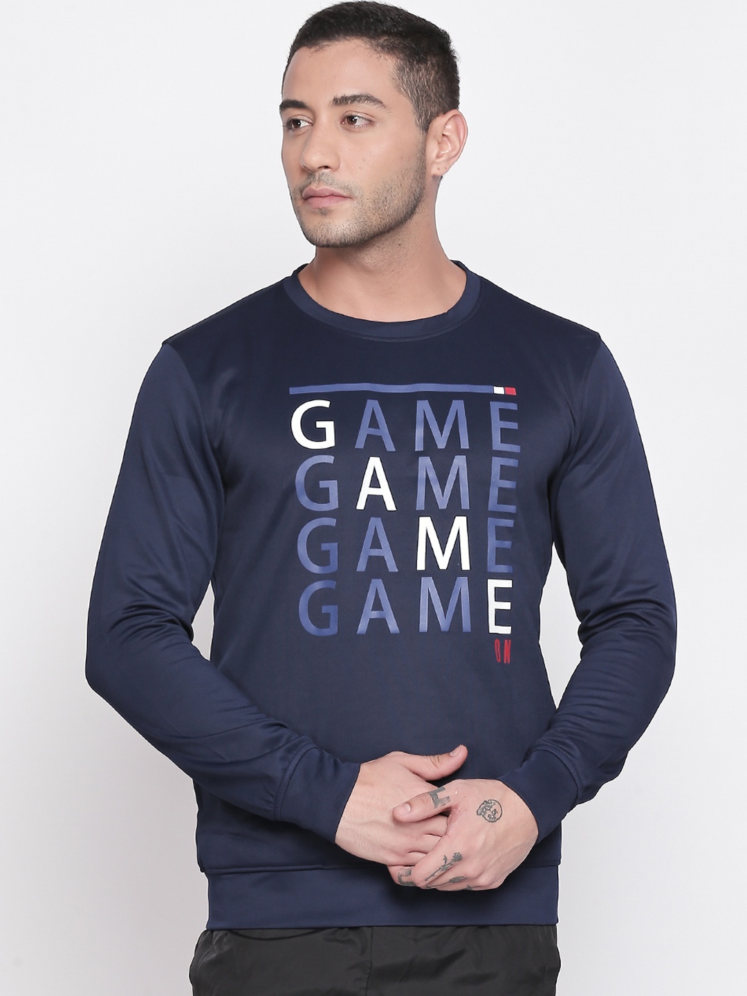 

Ajile by Pantaloons Men Navy Blue Printed Sweatshirt