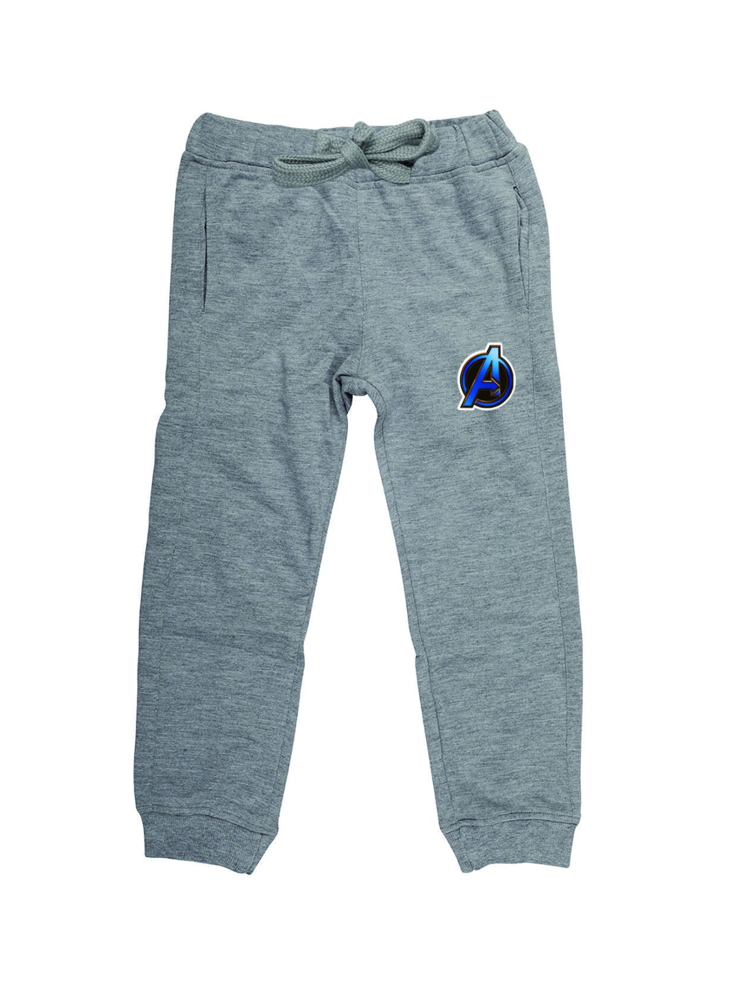

Marvel by Wear Your Mind Kids Grey Melange Solid Pure Cotton Joggers