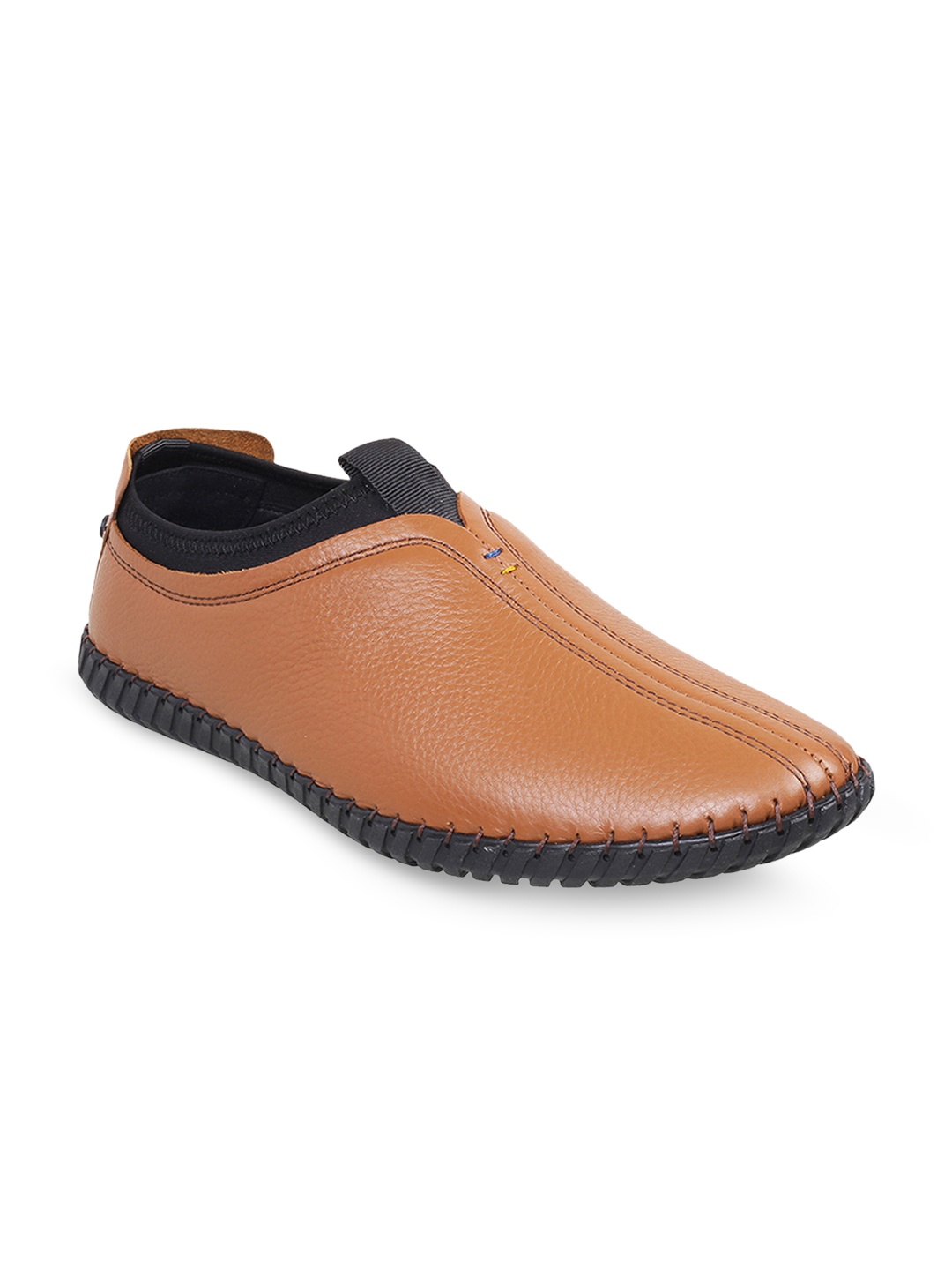 

Mochi Men Tan Brown Leather Driving Shoes