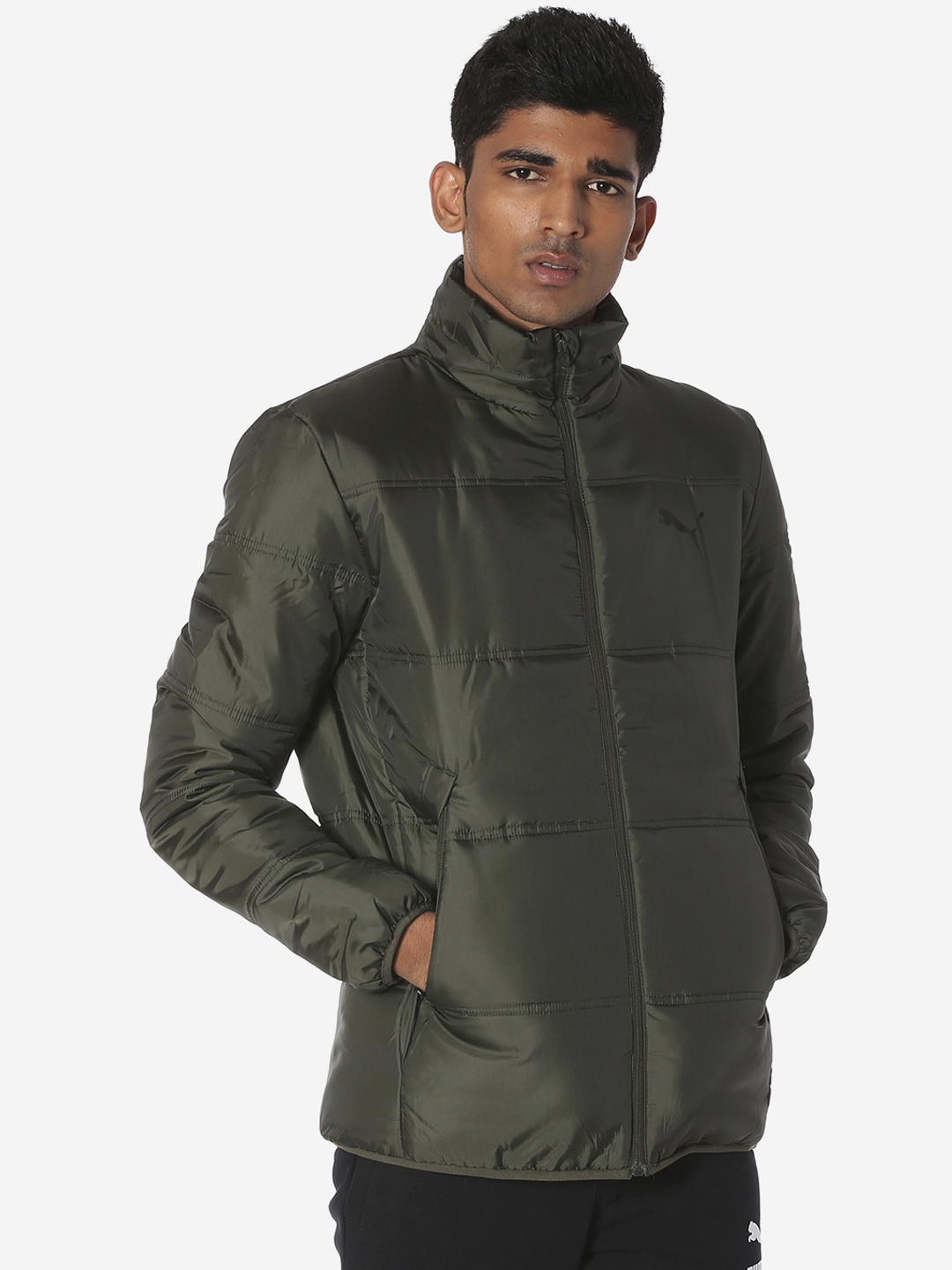 

Puma Men Green Solid Essentials Padded Jacket
