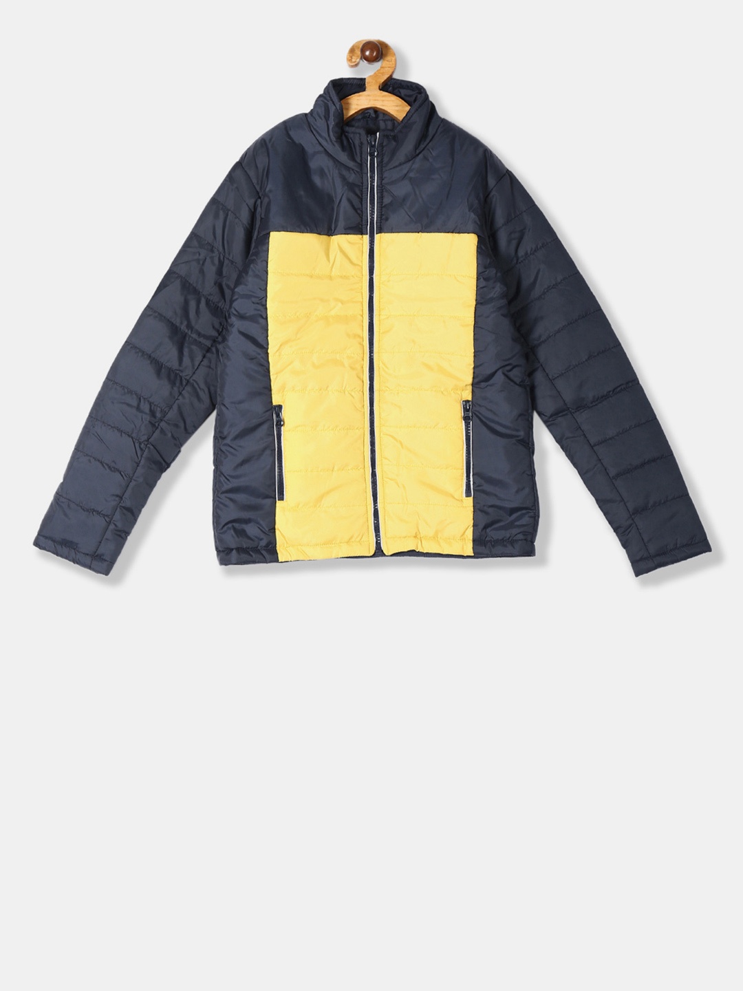 

Cherokee Boys Blue & Yellow Colourblocked Puffer Jacket