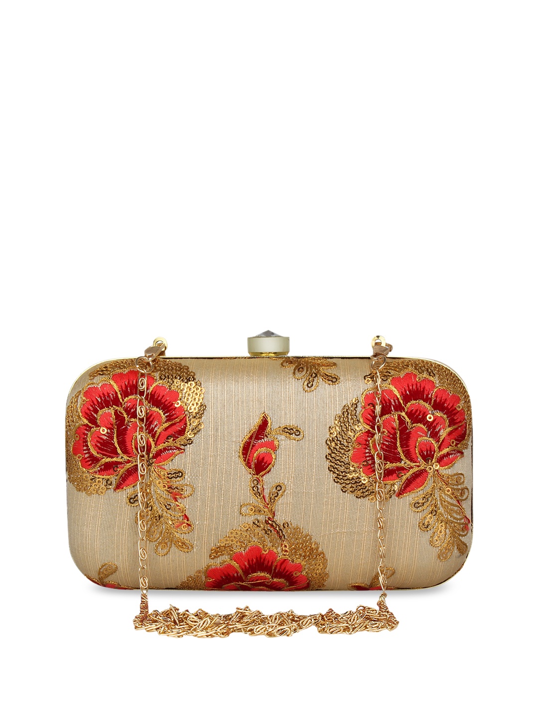 

Anekaant Beige Embroidered Clutch
