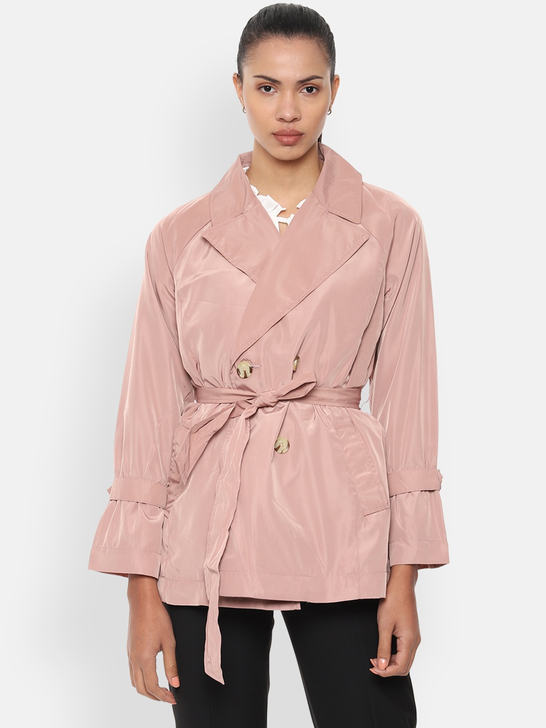 

Van Heusen Woman Pink Solid Tailored Jacket