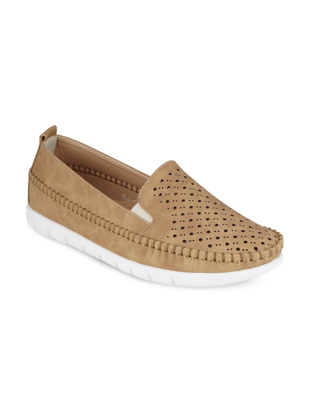 

pelle albero Women Beige Textured Ballerinas