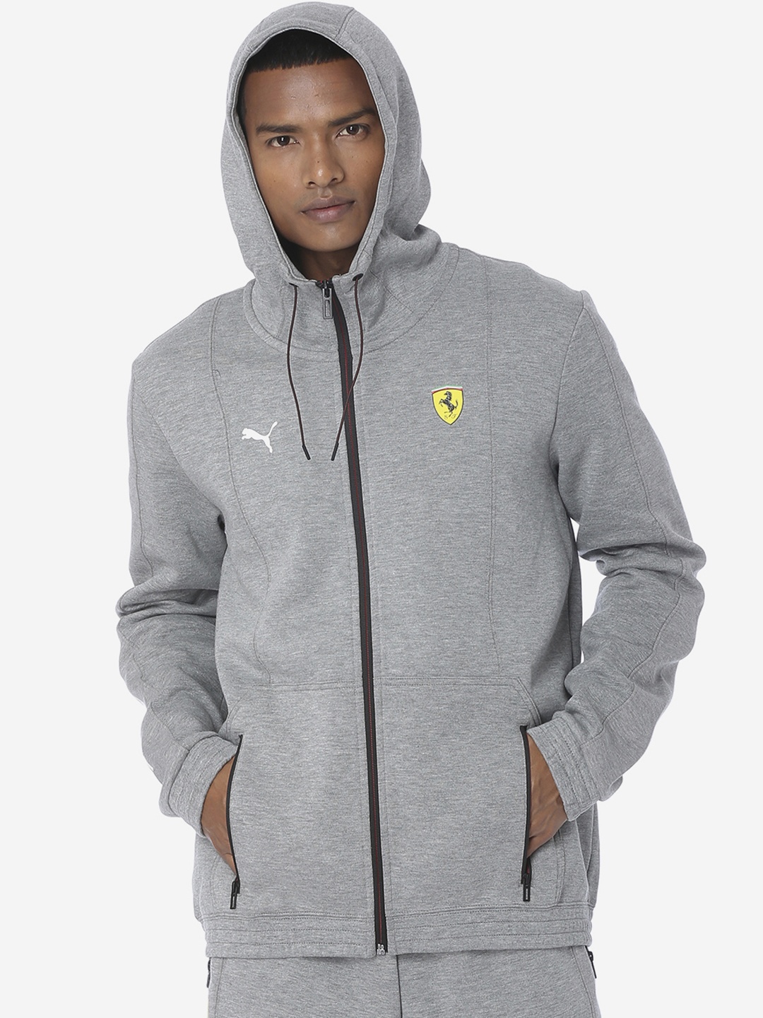 PUMA Motorsport Men Grey Solid Sporty Track Jacket