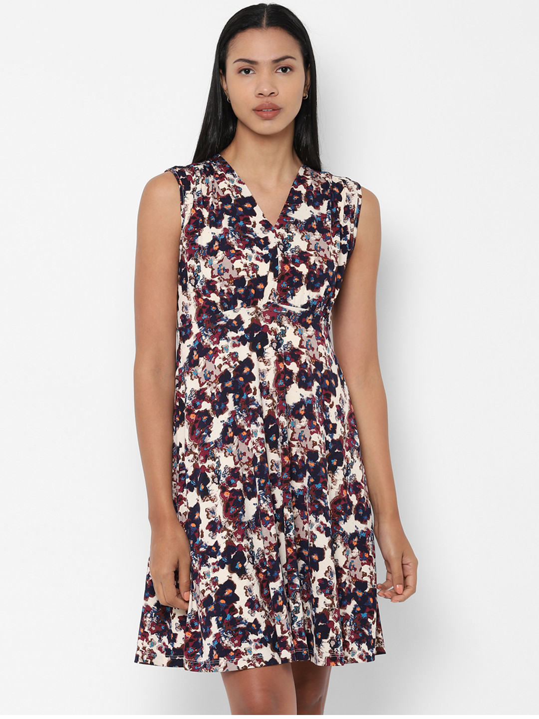 

Allen Solly Woman Off-White Printed Fit and Flare Dress