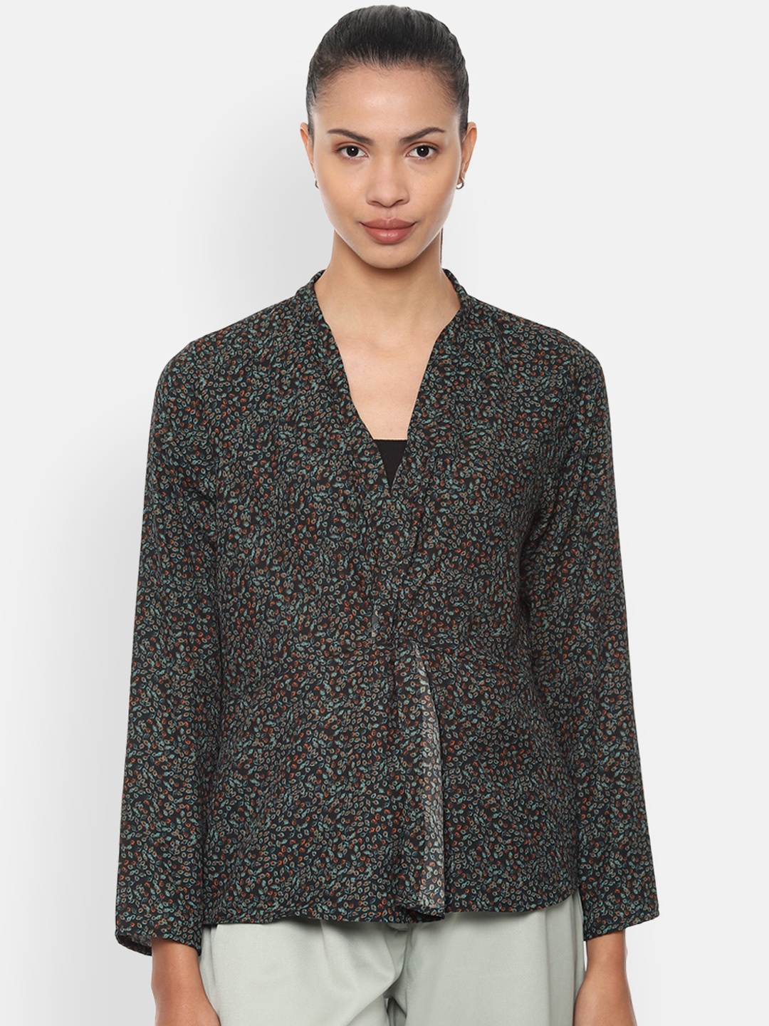 

Van Heusen Women Black Printed Top