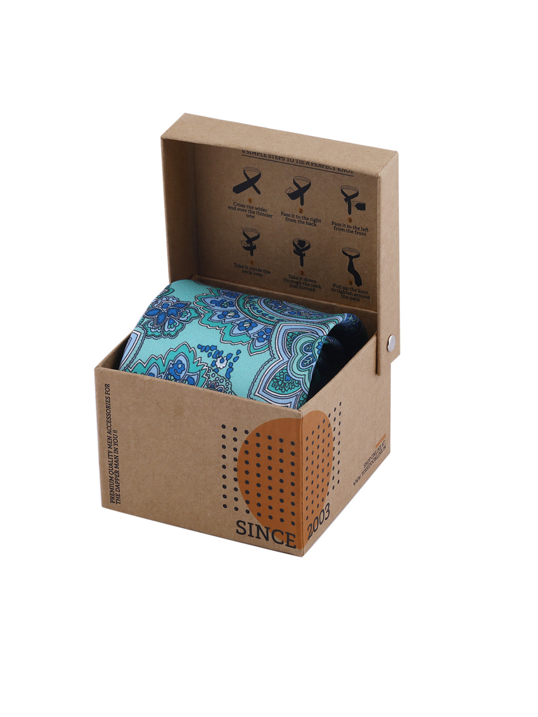 

Tossido Green & Blue Printed Broad Tie