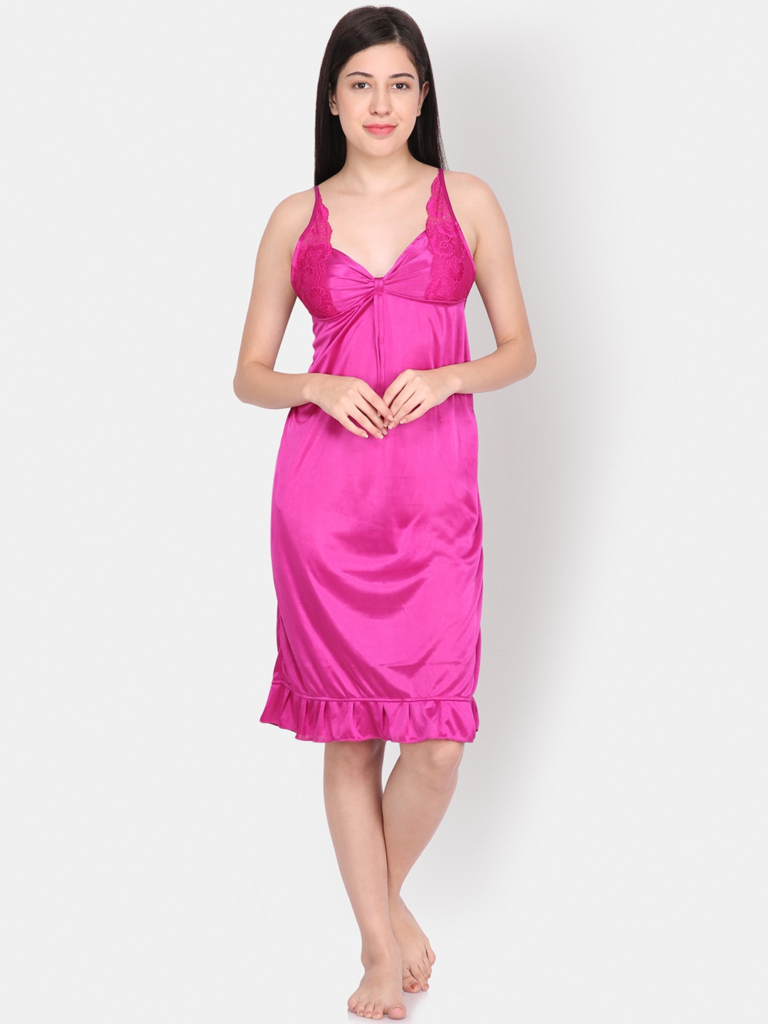 

Ms.Lingies Pink Solid Baby Doll MS087I