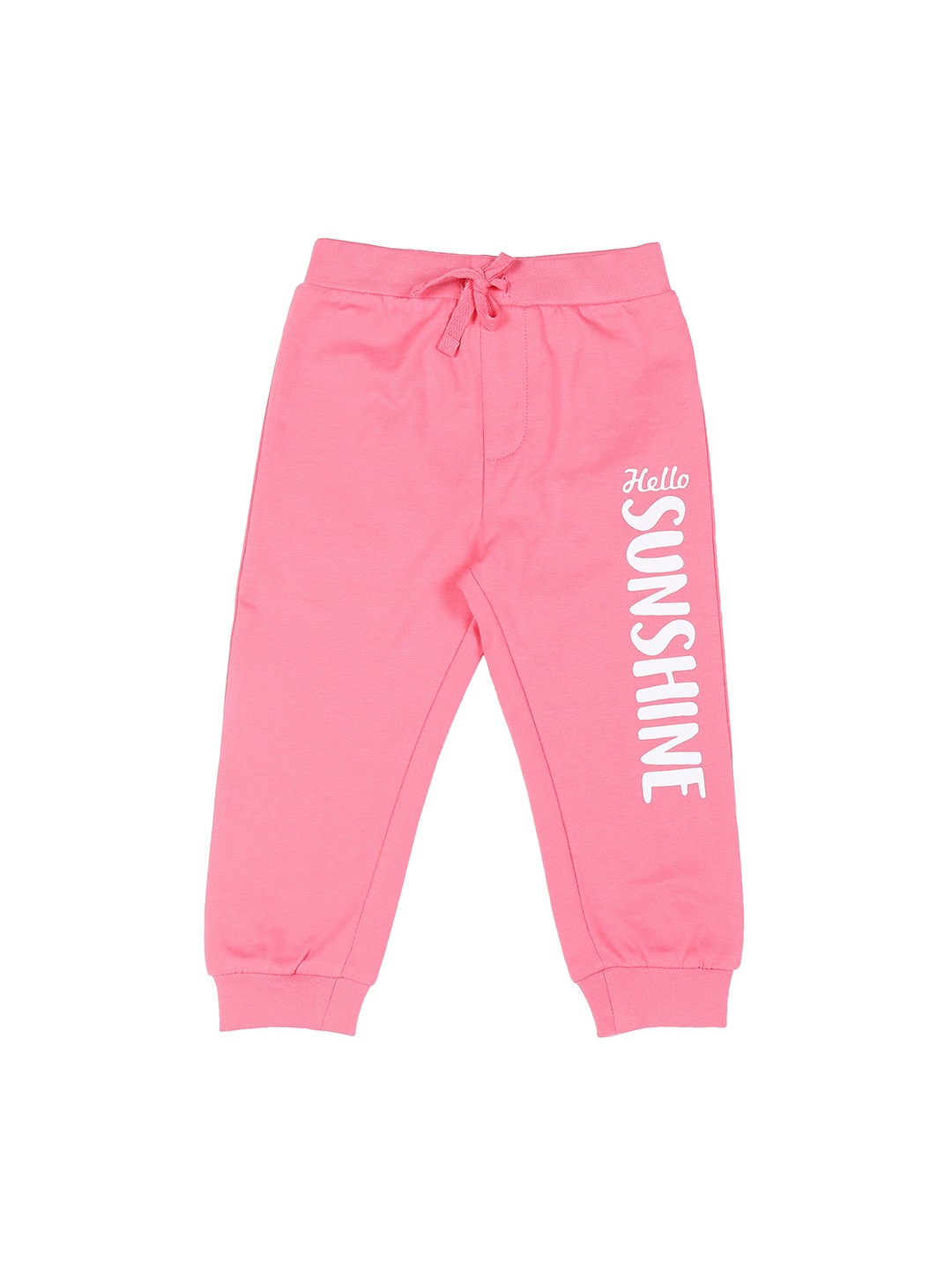 

Pantaloons Baby Girls Pink Solid Straight-Fit Pure Cotton Joggers