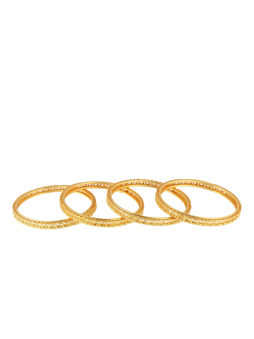 Adwitiya Set of 4 Gold-Plated Handcrafted Bangles