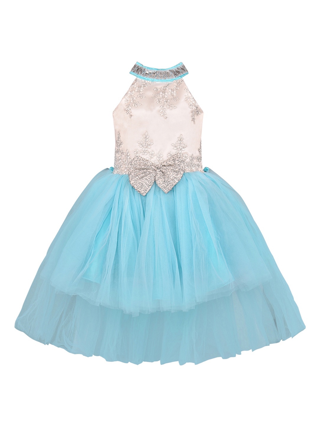 

Wish Karo Infants Girls Blue Embellished Fit and Flare Dress