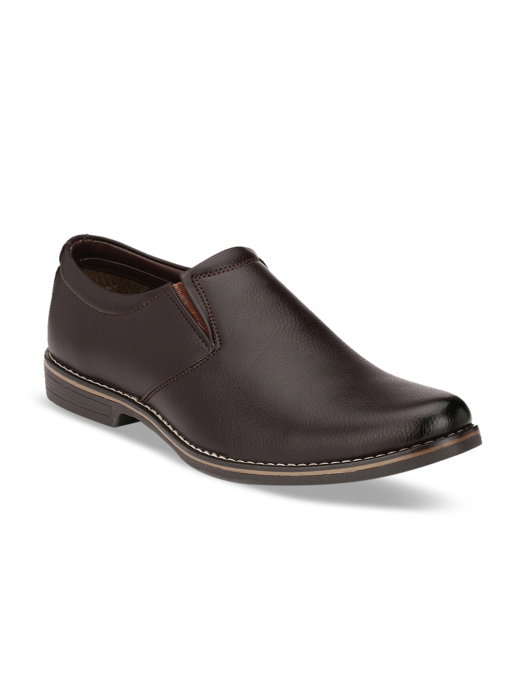

Azzaro Black Men Brown Solid Formal Slip-Ons