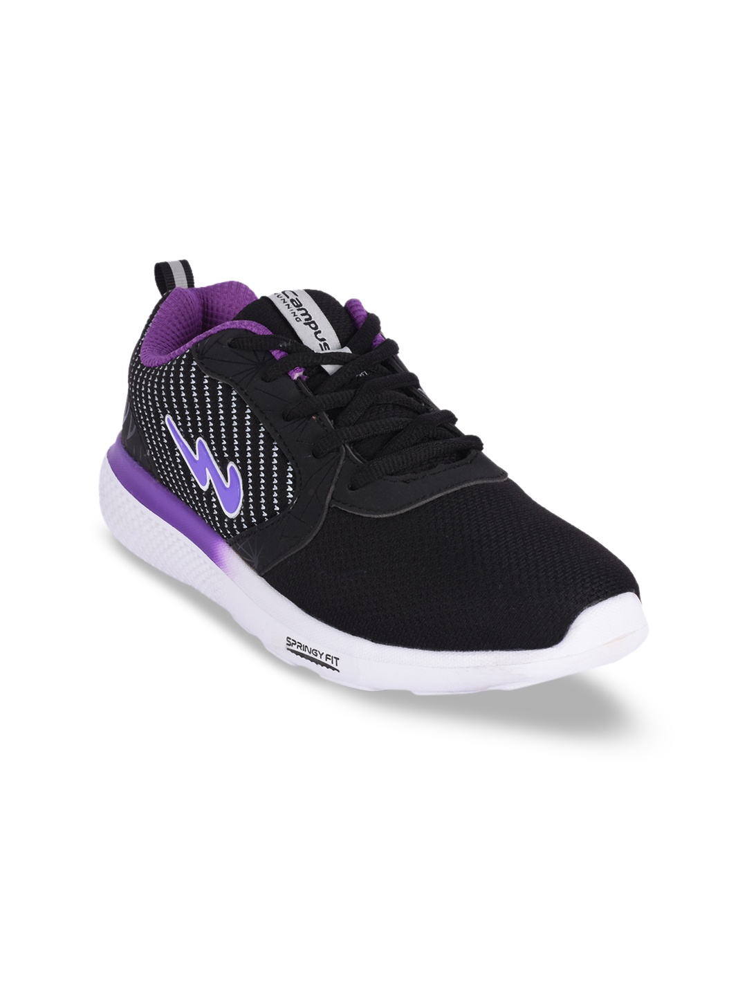 

Campus Women Black Mesh Running Shoes