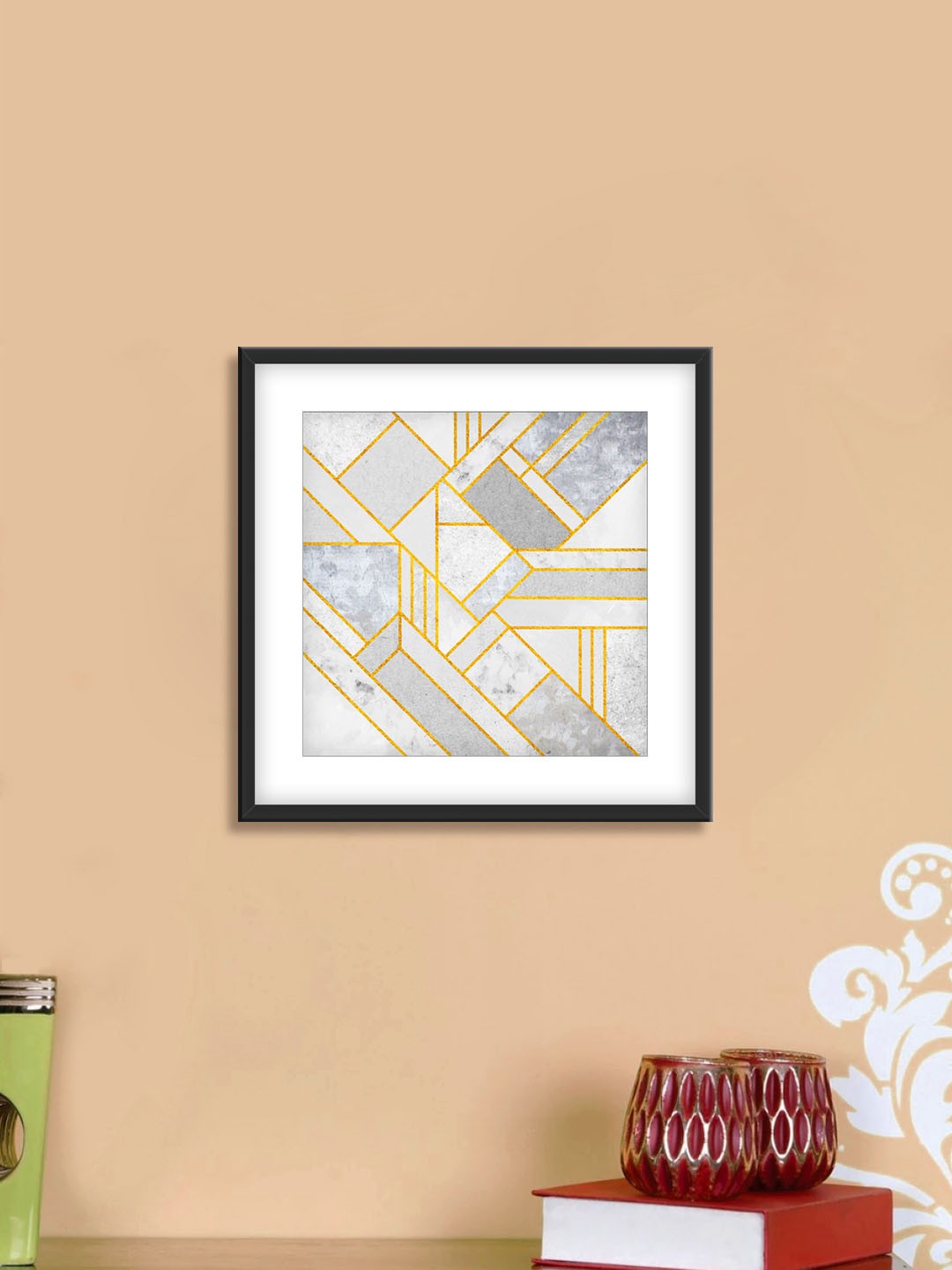 

999Store Grey & White Abstract Cotton Canvas Digitally Printed Wall Art