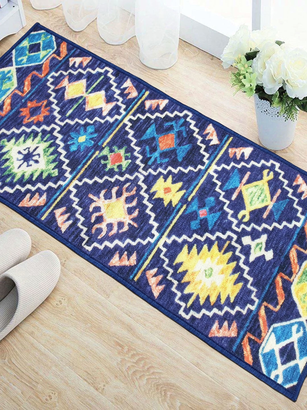

Status Blue & White Printed Rectangular Super Vintage Persian Floor Runner