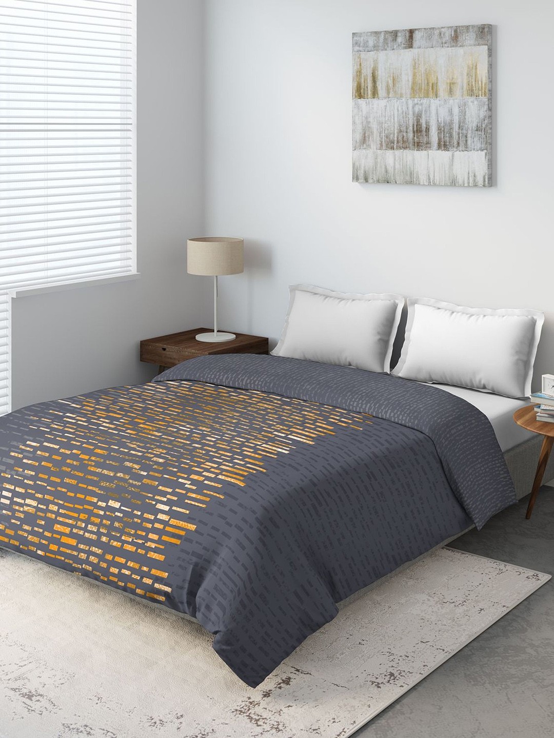 DDecor Grey Abstract Summer 150 GSM Double Bed Comforter