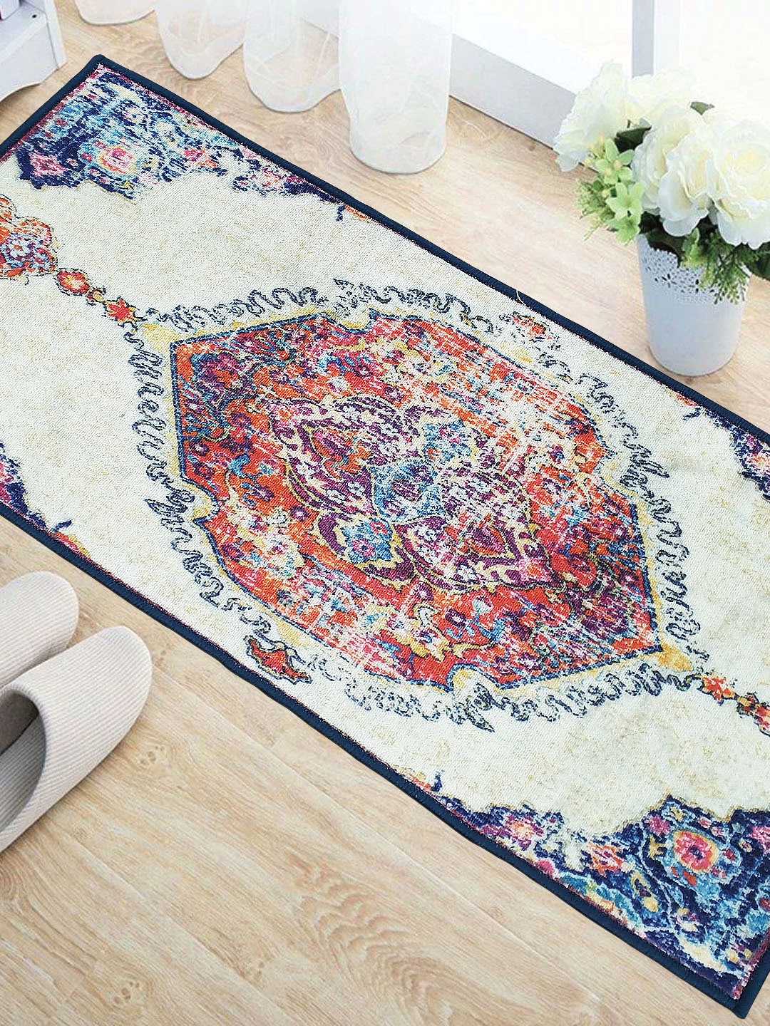 

Status Blue & White Printed Rectangular Super Vintage Persian Floor Runner