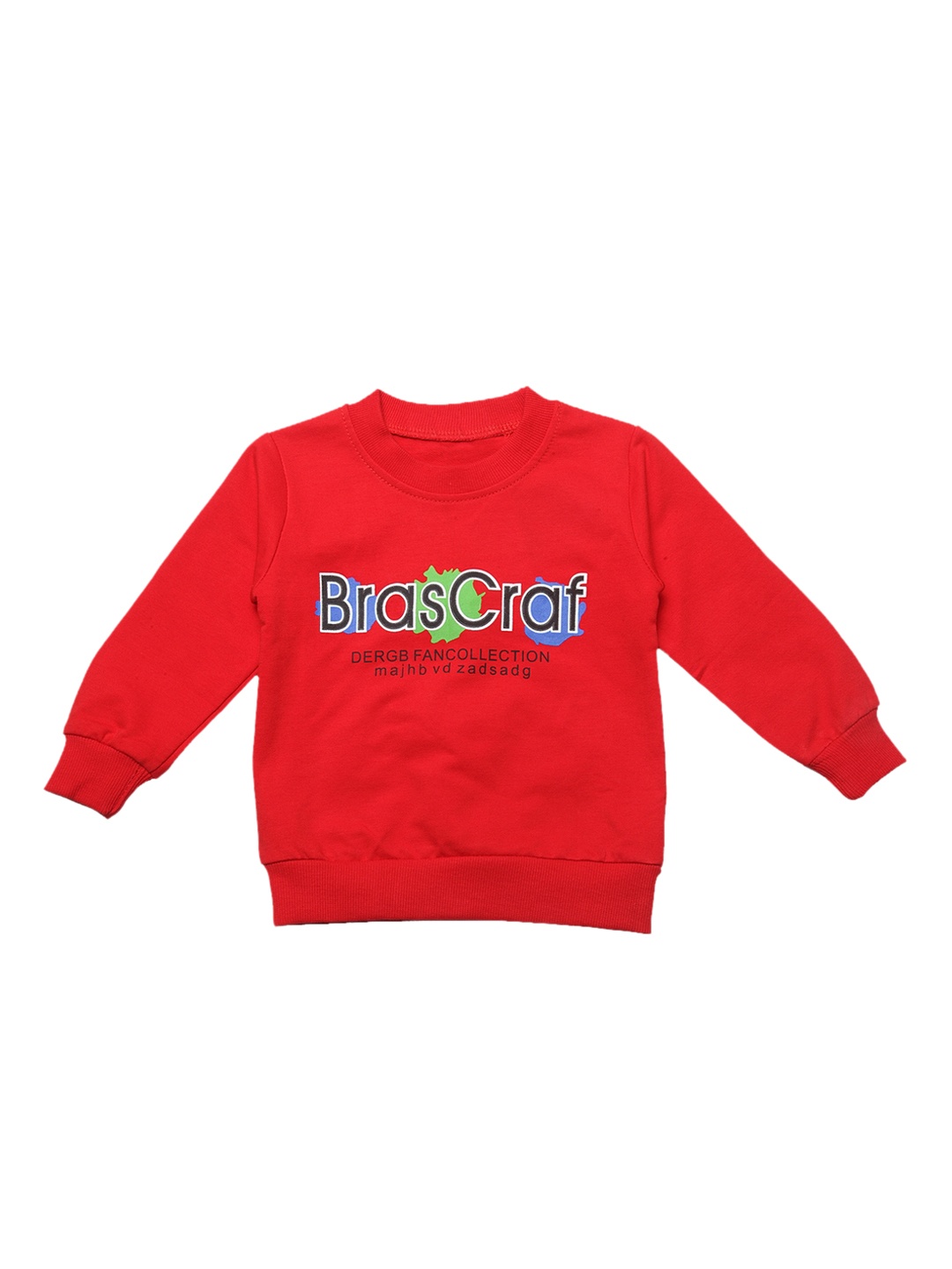 J Style Unisex Red Printed Round Neck T-shirt
