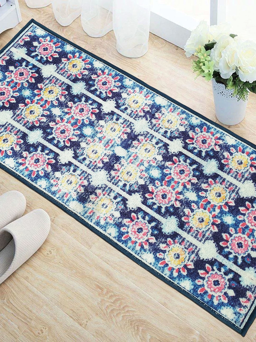 

Status Blue & Pink Printed Rectangular Super Vintage Persian Floor Runner