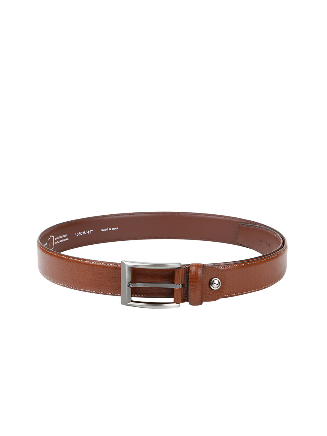 

WELBAWT Men Brown Solid Leather Belt