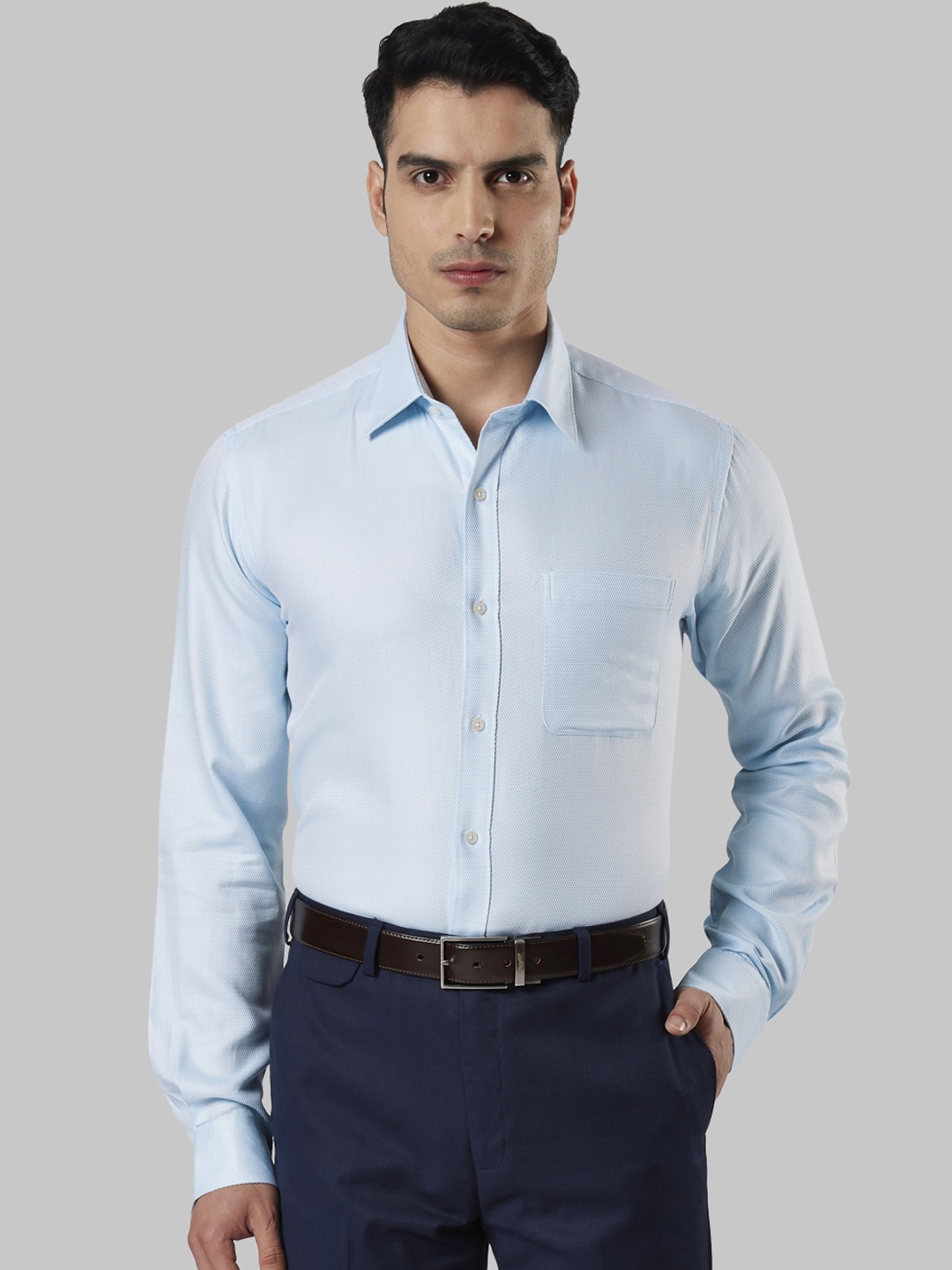 

Raymond Men Blue Slim Fit Solid Formal Shirt