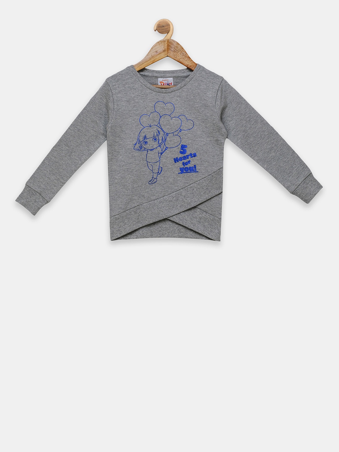 

Dora Girls Grey Melange Dora Print Sweatshirt