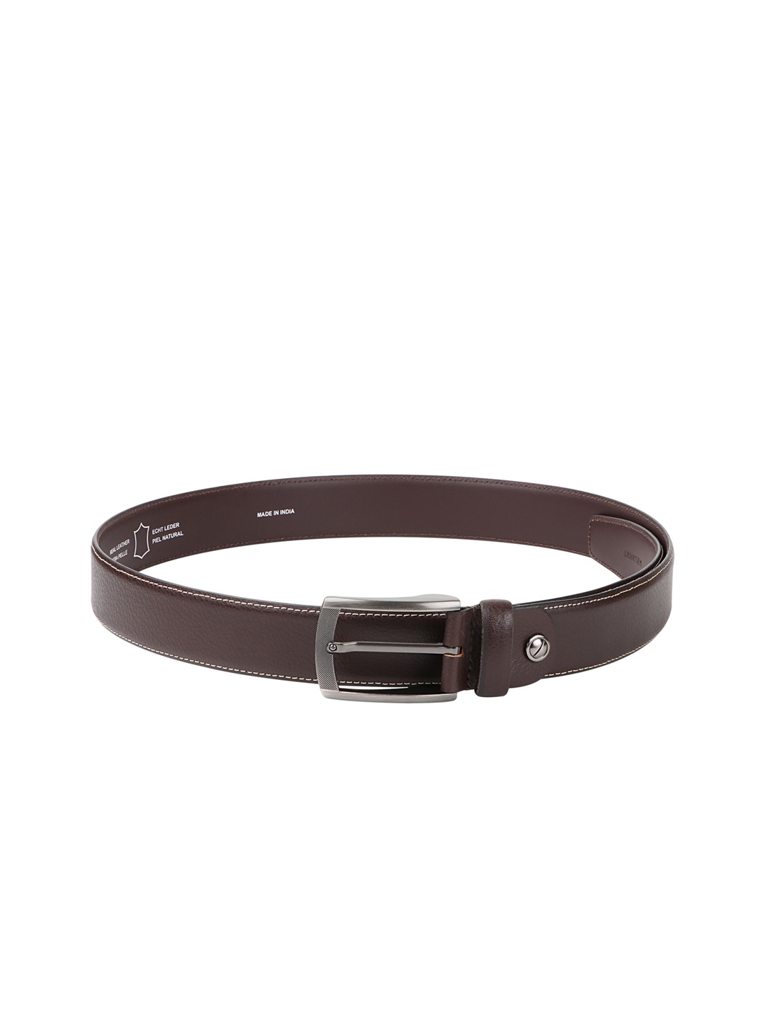 

WELBAWT Men Brown Solid Leather Belt