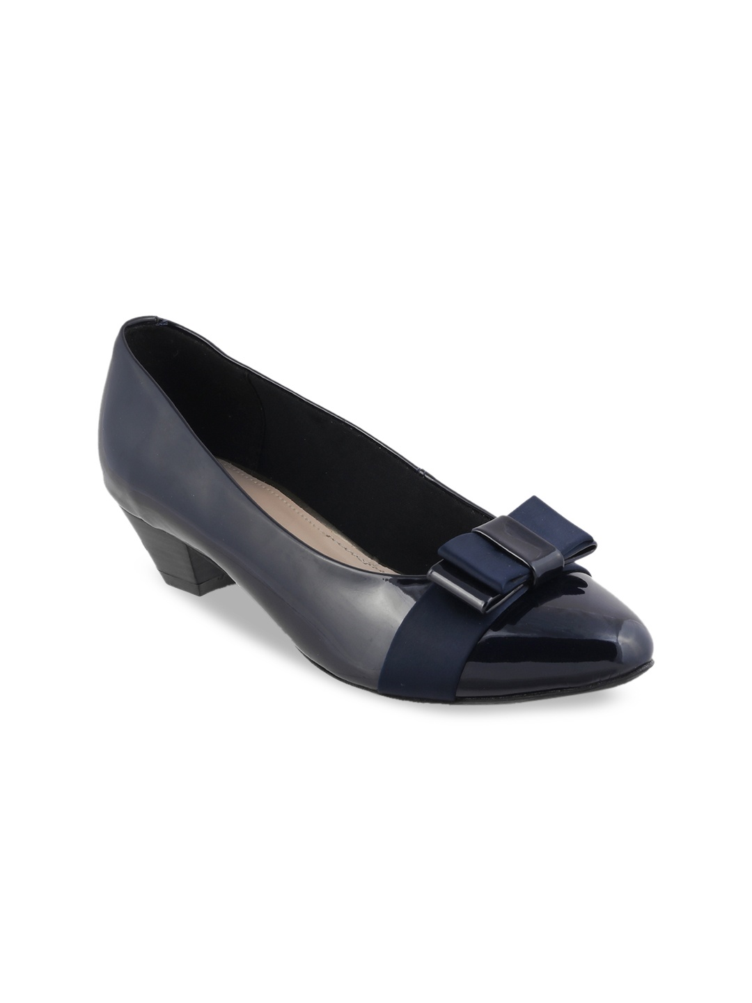 

LEMON & PEPPER Women Navy Blue Solid Pumps