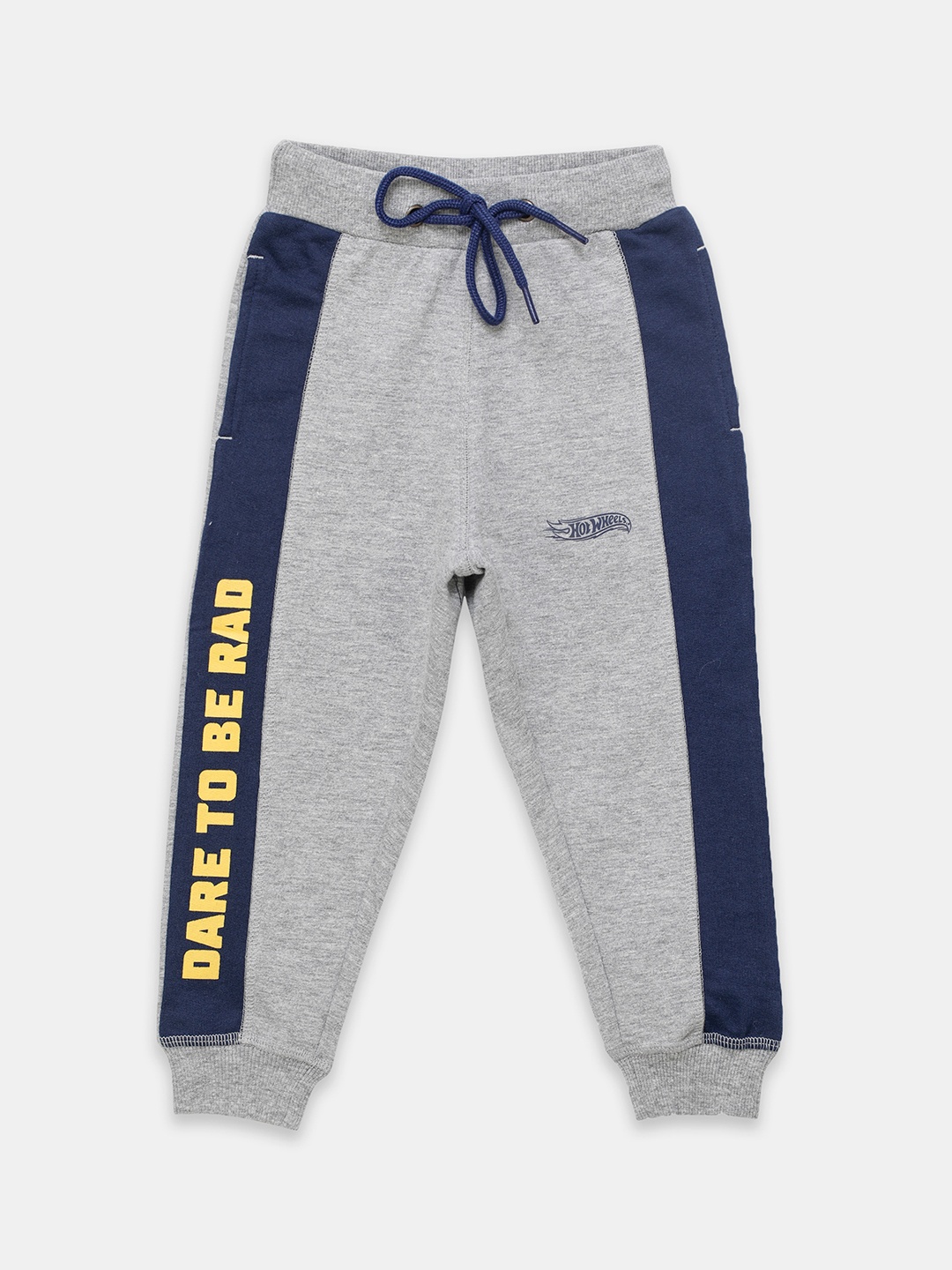 

toothless Boys Grey Melange & Navy Blue Colourblocked Joggers
