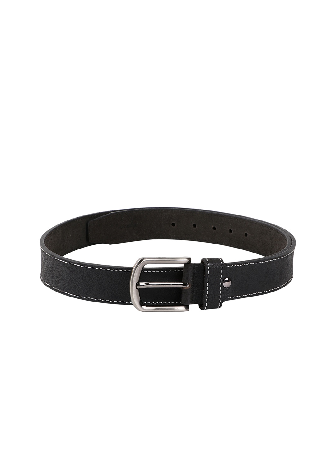 

WELBAWT Men Black Solid Leather Belt