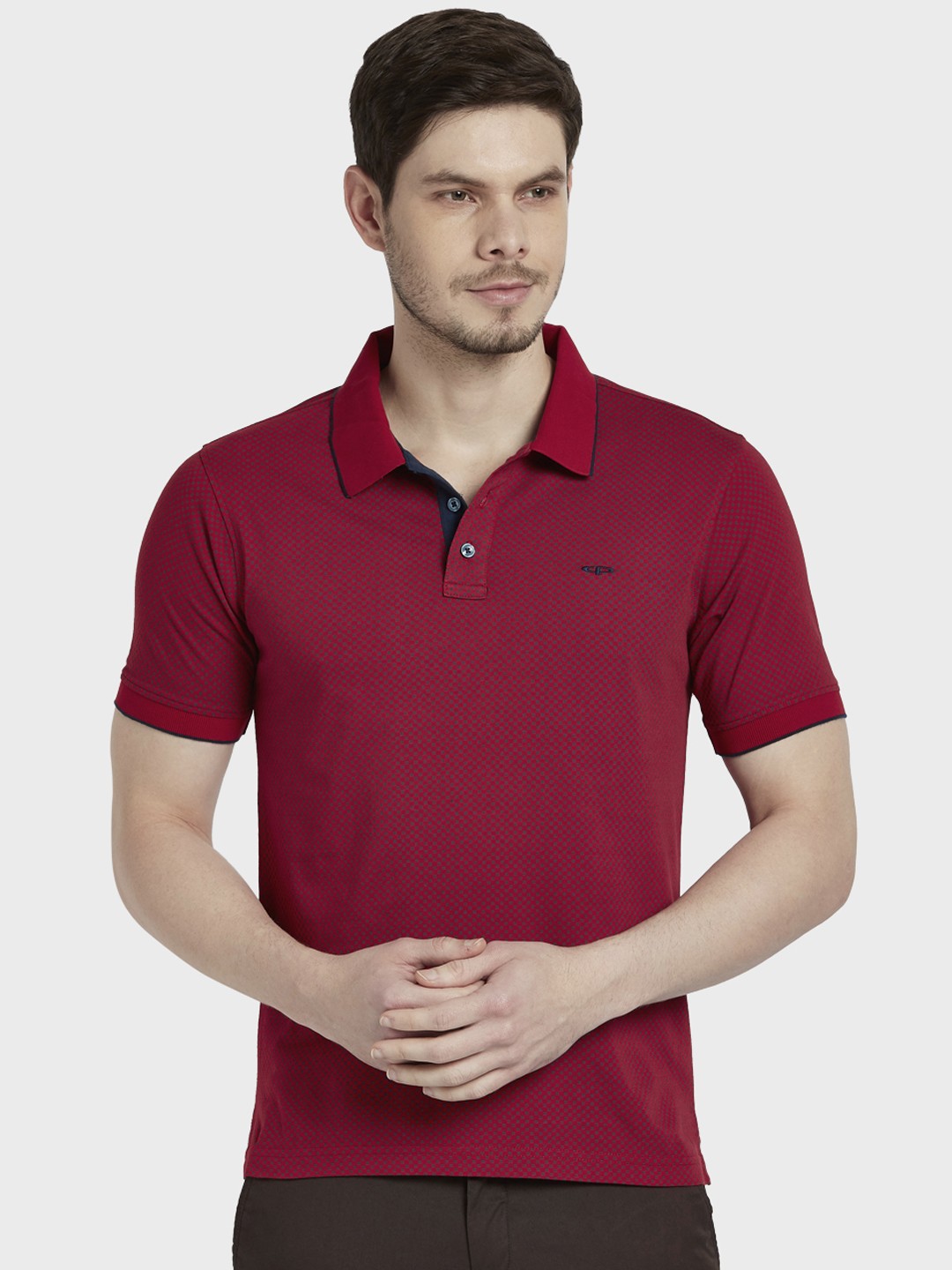 

ColorPlus Men Red Printed Polo Collar T-shirt
