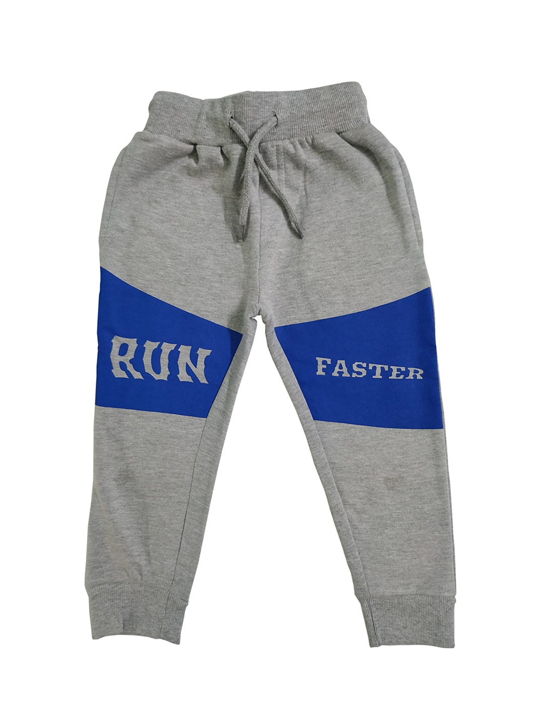 

KiddoPanti Boys Grey Melange & Blue Colourblocked Joggers