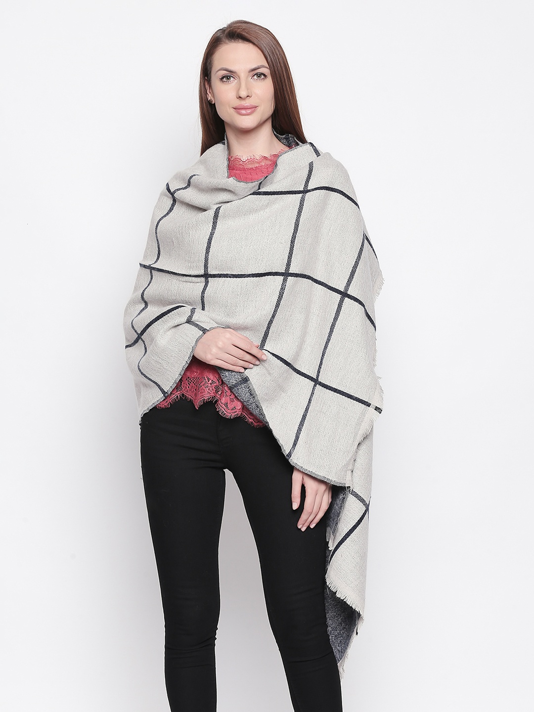 

Style Quotient Women Black & Grey Checked Shawl