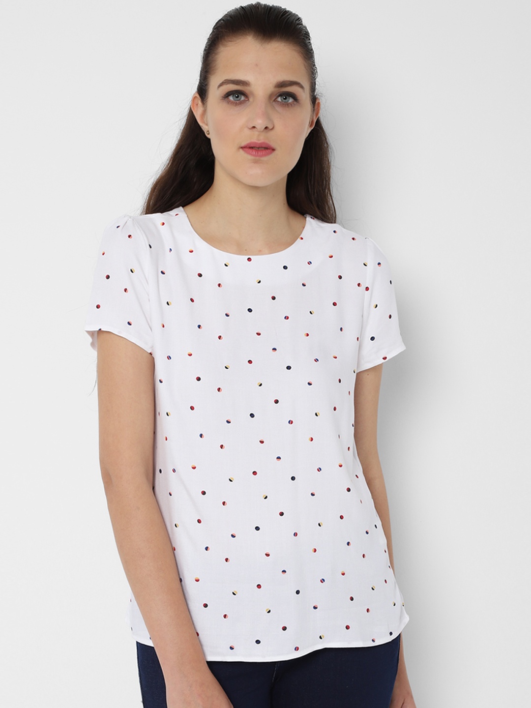 

Allen Solly Women White Printed Styled Back Top