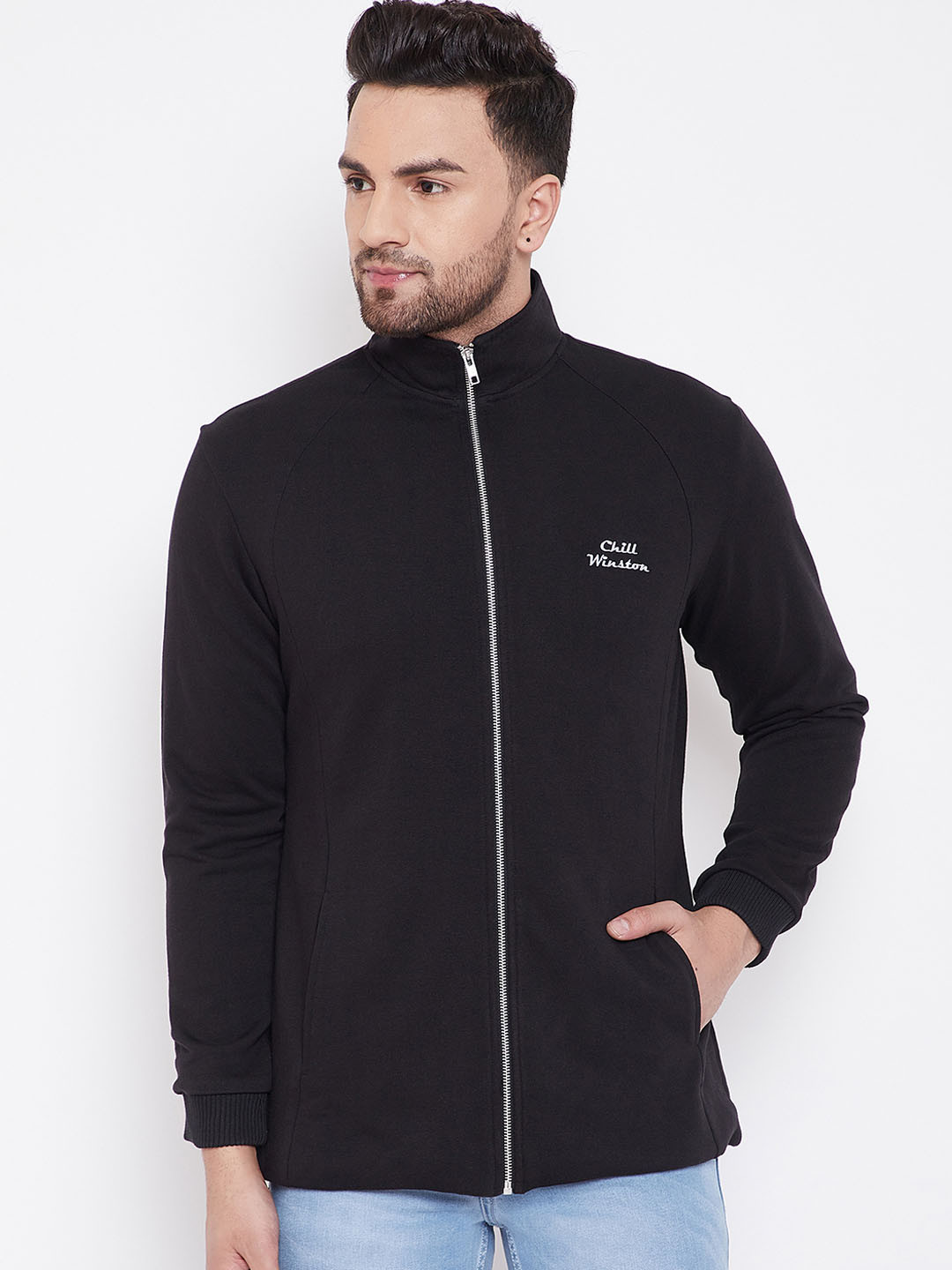 

CHILL WINSTON Men Black Solid Tailored Jacket