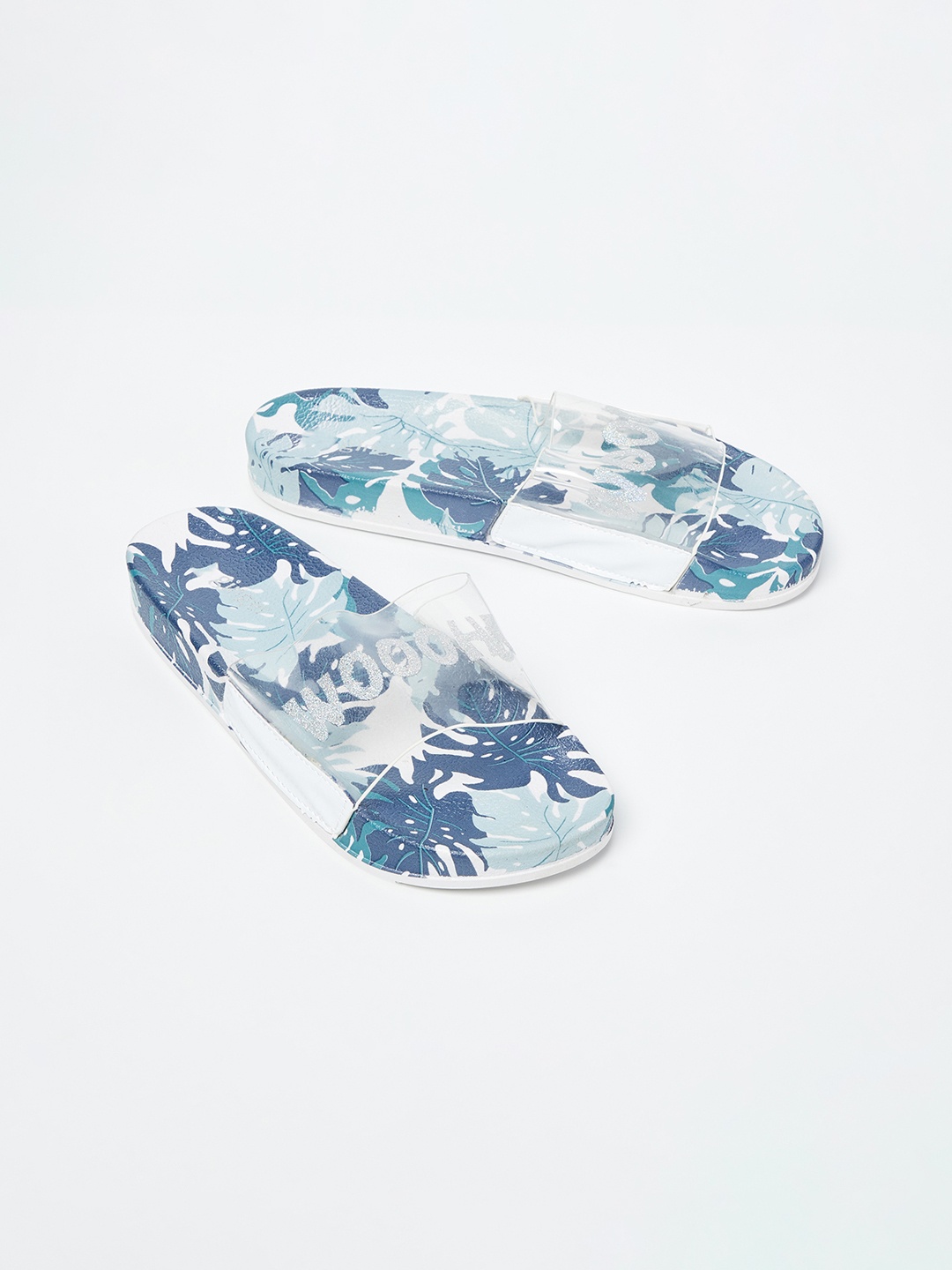 

Ginger by Lifestyle Women Navy Blue & White Printed Sliders