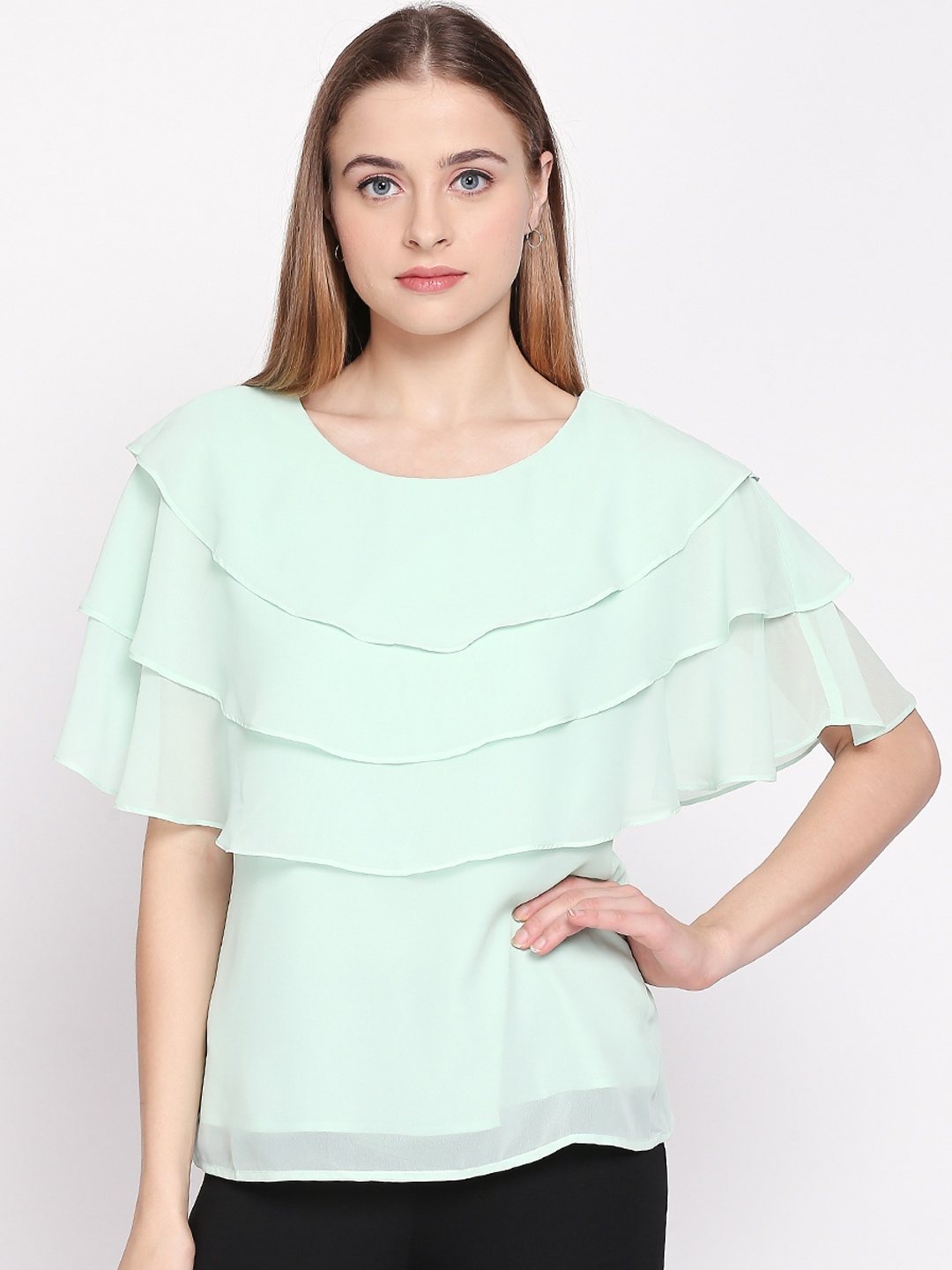 

Annabelle by Pantaloons Women Blue Solid Top